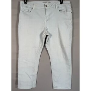 Michael Kors Women 12 Pants Jeans Crop‎ Ankle Stretch Denim Light Blue 35x22"